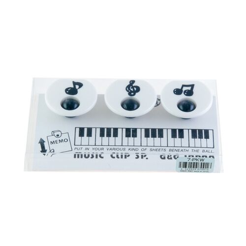 Set pinzas magnticas musicales blancas