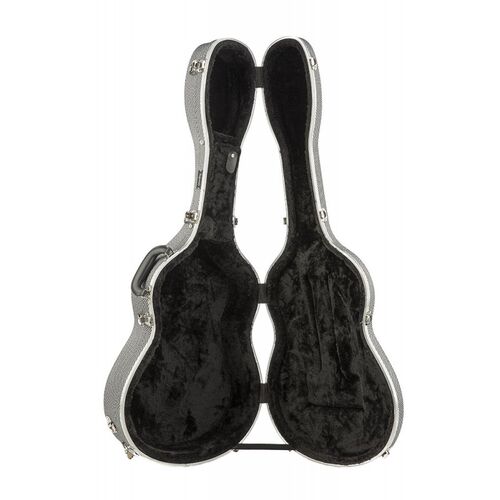 Estuche guitarra clsica ABS Rapsody Armonia Plateado 3D rugoso
