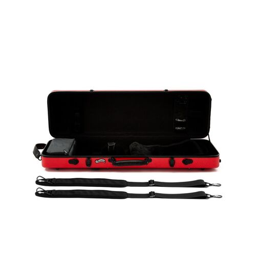 Estuche violín Artist Dynamic policarbonato rectangular con bolsa partituras Rojo 4/4