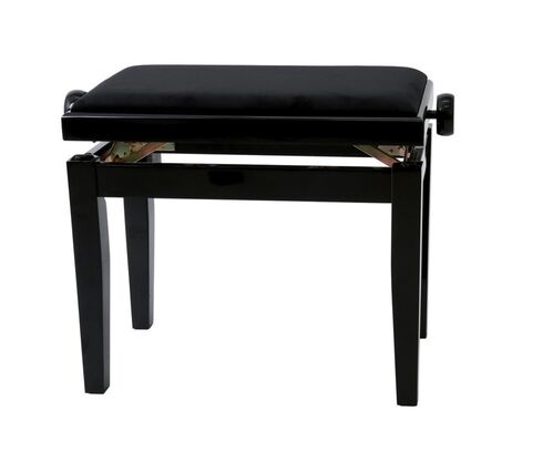 Banqueta de Piano Deluxe Negro Brillante